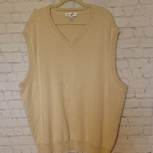Men's Cypress Links  size 2X Cotton Beige V Neck Golf Vest Outdoor Preppy